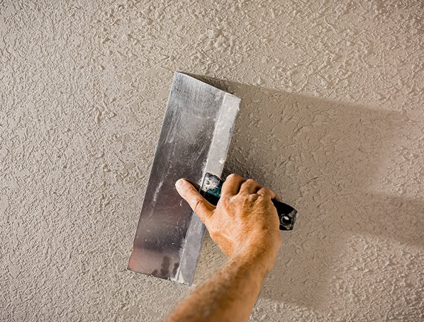 Texturing tool applied to wall