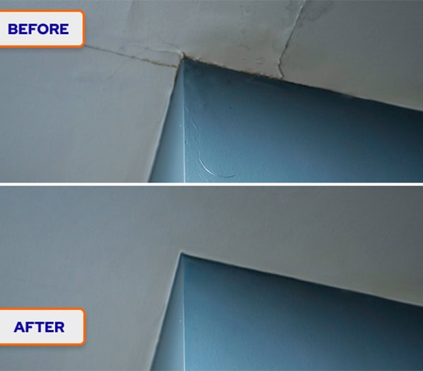 ceiling repair before and after image