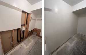 Before and After dry wall repair