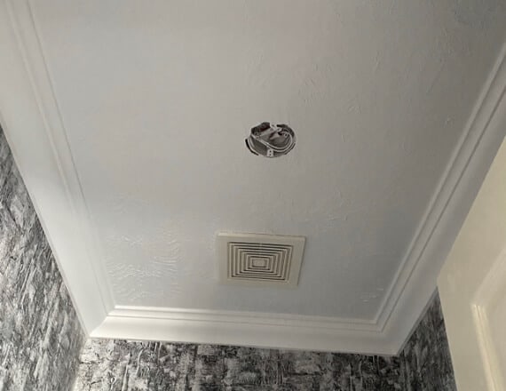 bathroom ceiling after